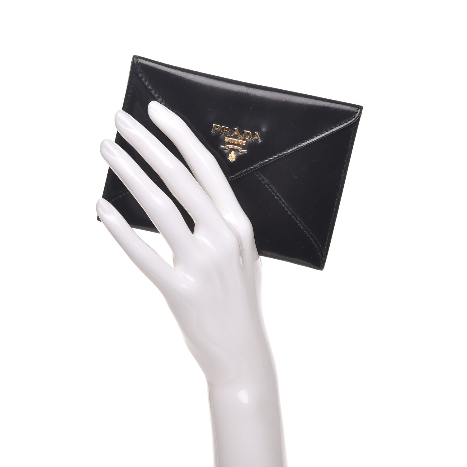 Prada Spazzolato Envelope Pouch Wallet Nero Black 2 of 8