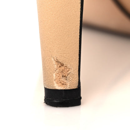 Chanel Lambskin CC Cap Toe Pumps 37.5 Beige Black 8 of 9