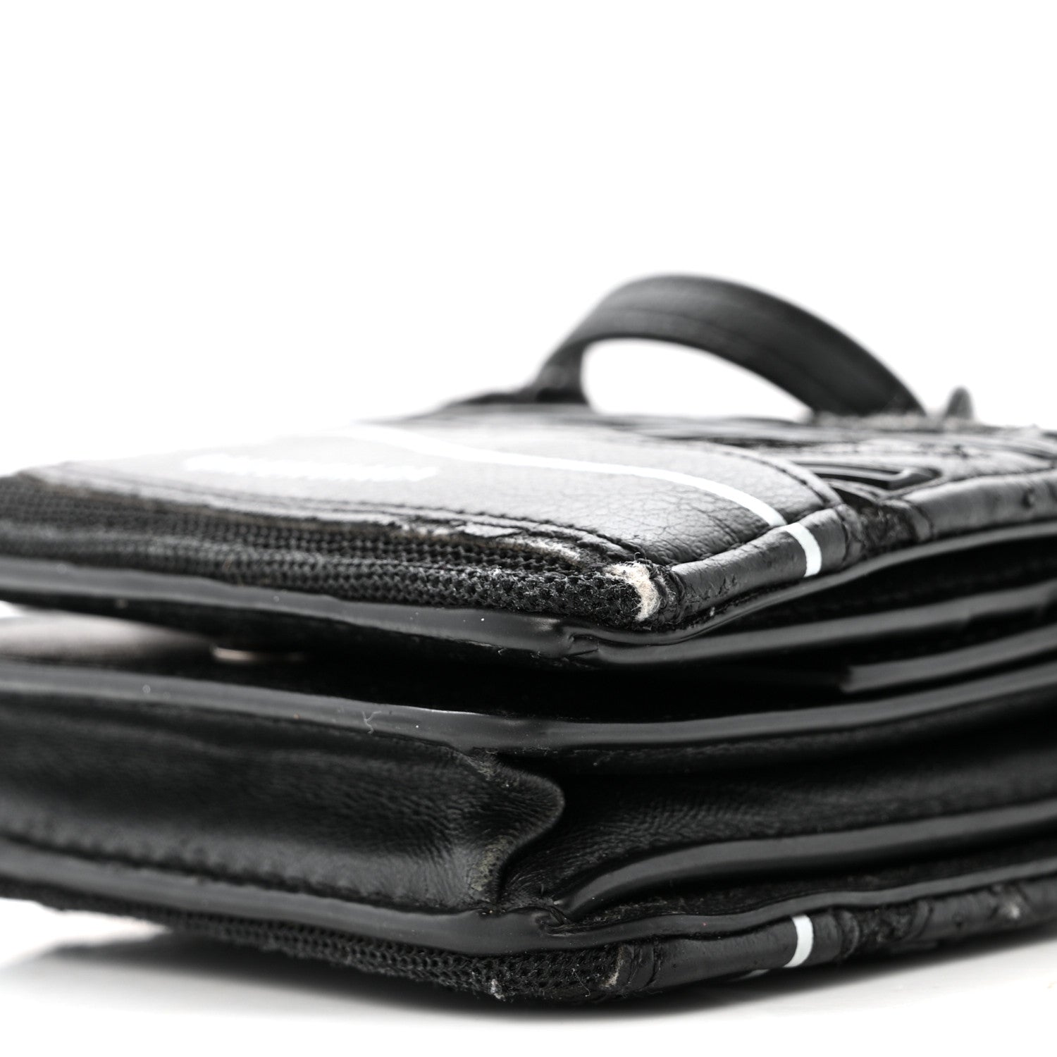 Balenciaga Faux Calfskin Fabric Sneakerhead Crossbody Wallet Black 9 of 13