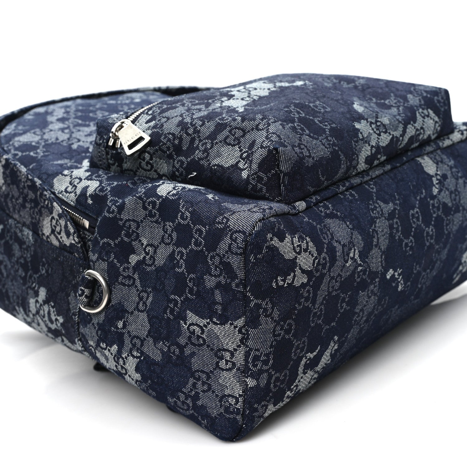 Gucci Denim Monogram Camouflage Large Backpack Blue 1832859