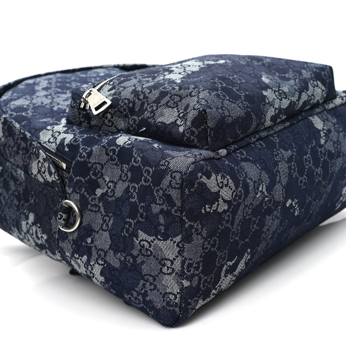 Denim Monogram Camouflage Large Backpack Blue