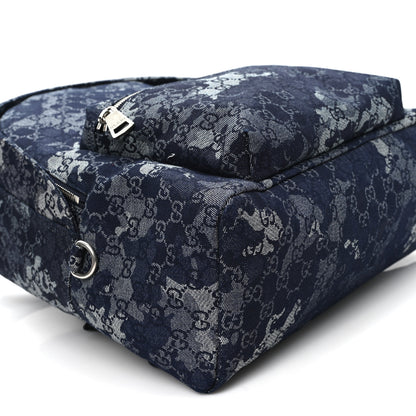 Gucci Denim Monogram Camouflage Large Backpack Blue 8 of 9