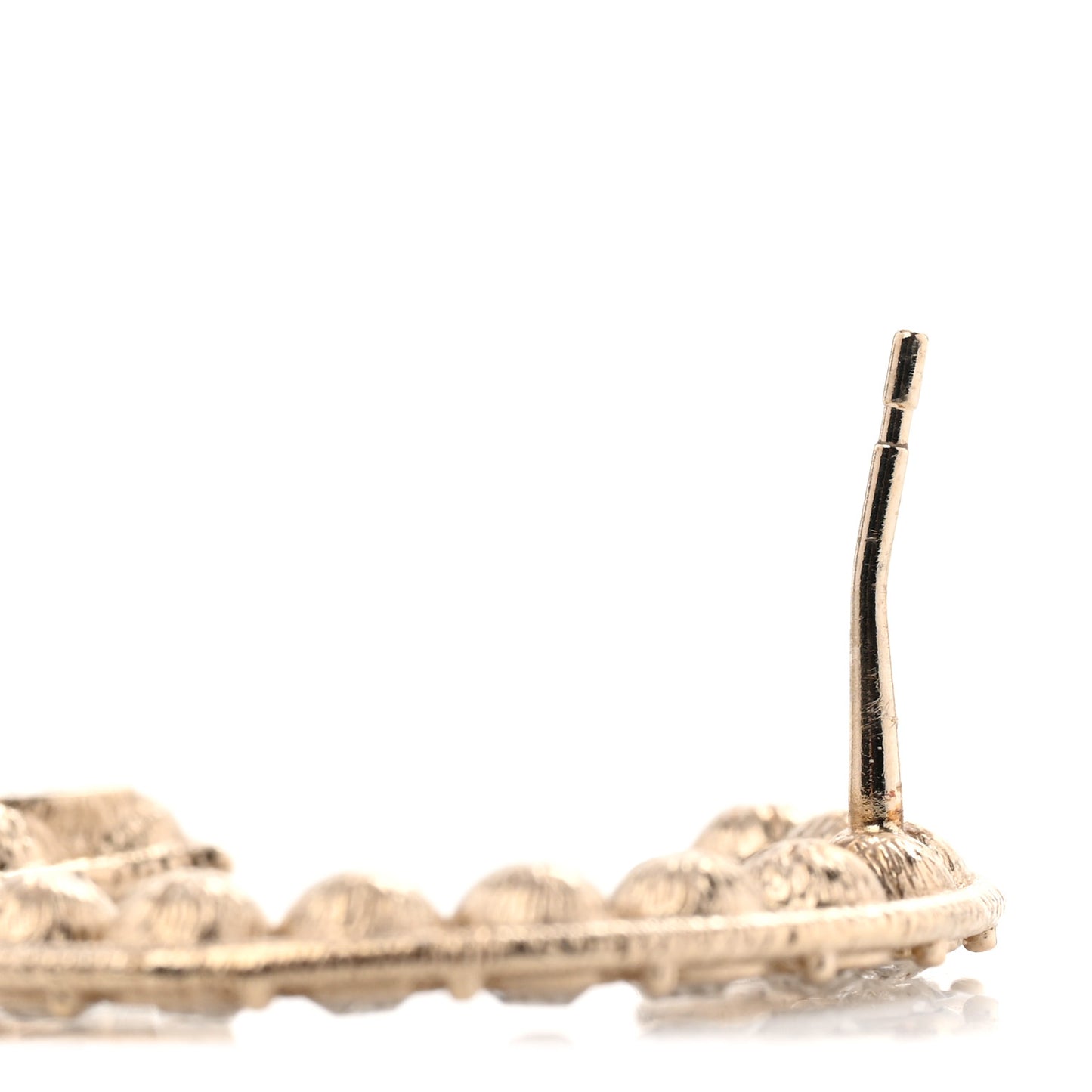 Crystal Cha-Nel Logo Drop Earrings Gold