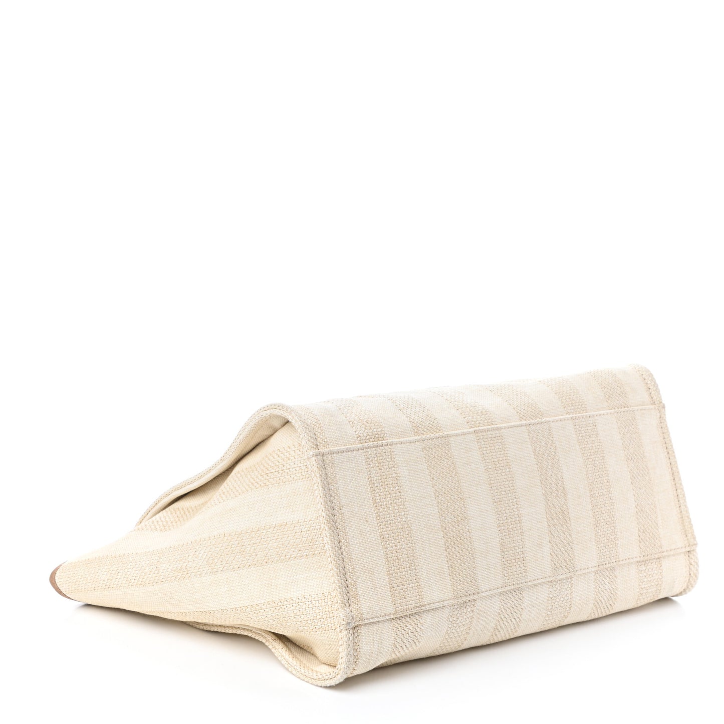 Mixed Fibers Striped Medium Deauville Tote Beige