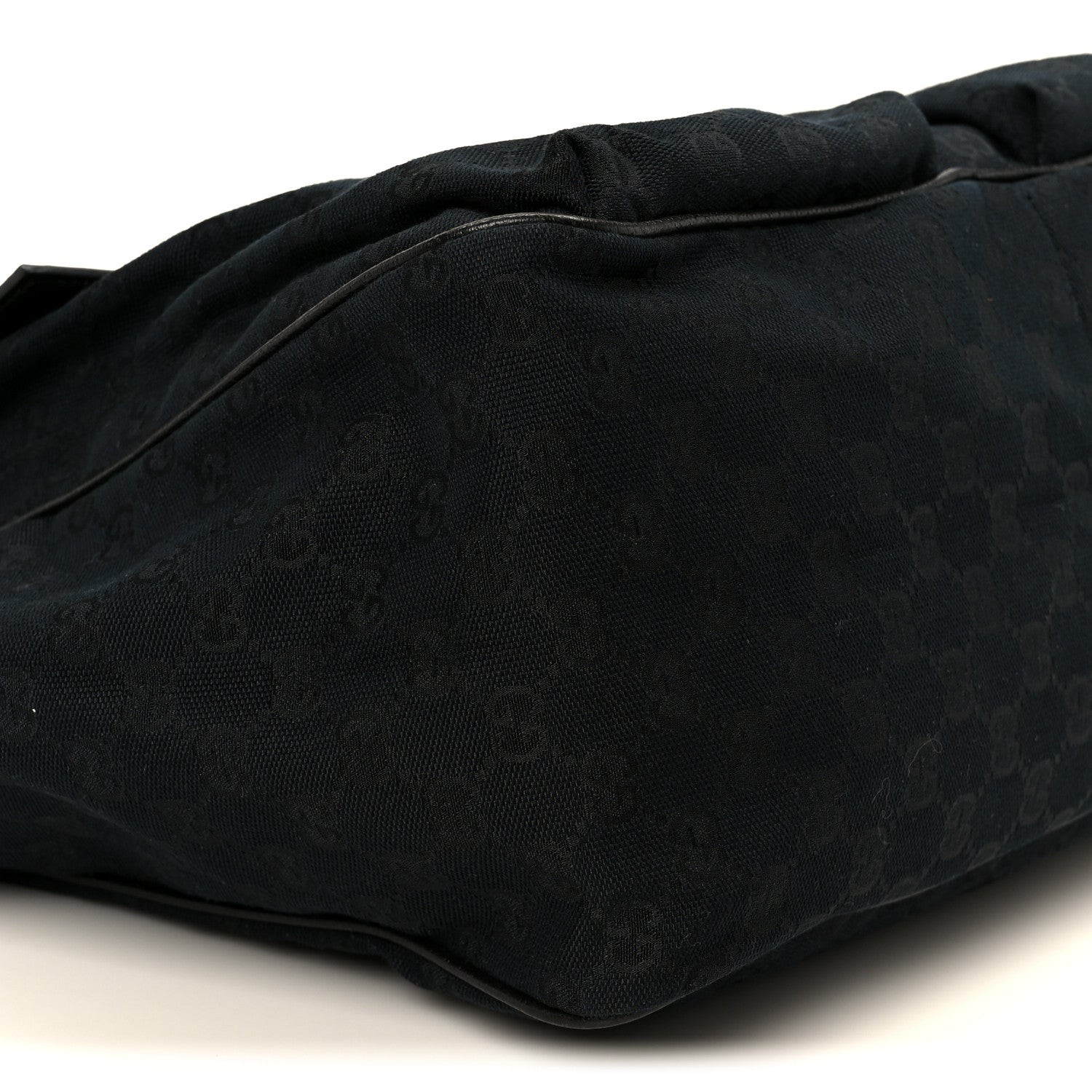 Gucci GG Monogram Medium Web Handle Double Pocket Tote Black 9 of 10