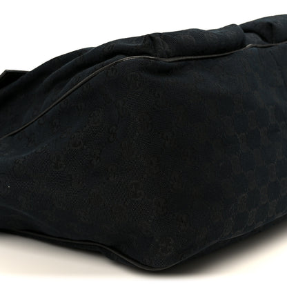Gucci GG Monogram Medium Web Handle Double Pocket Tote Black 9 of 10