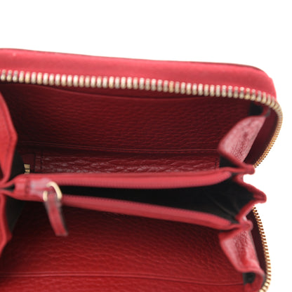 Gucci Pebbled Calfskin Soho Compact Disco Zip Around Wallet Hibiscus Red 5 of 13