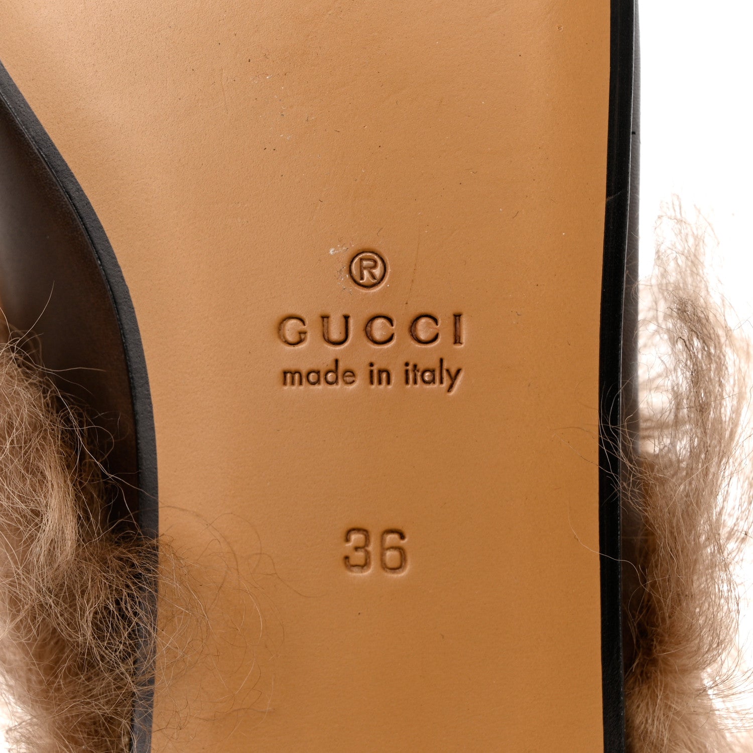 Gucci Calfskin Fur Womens Princetown Slippers 36 Brown 7 of 9
