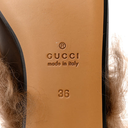 Gucci Calfskin Fur Womens Princetown Slippers 36 Brown 7 of 9
