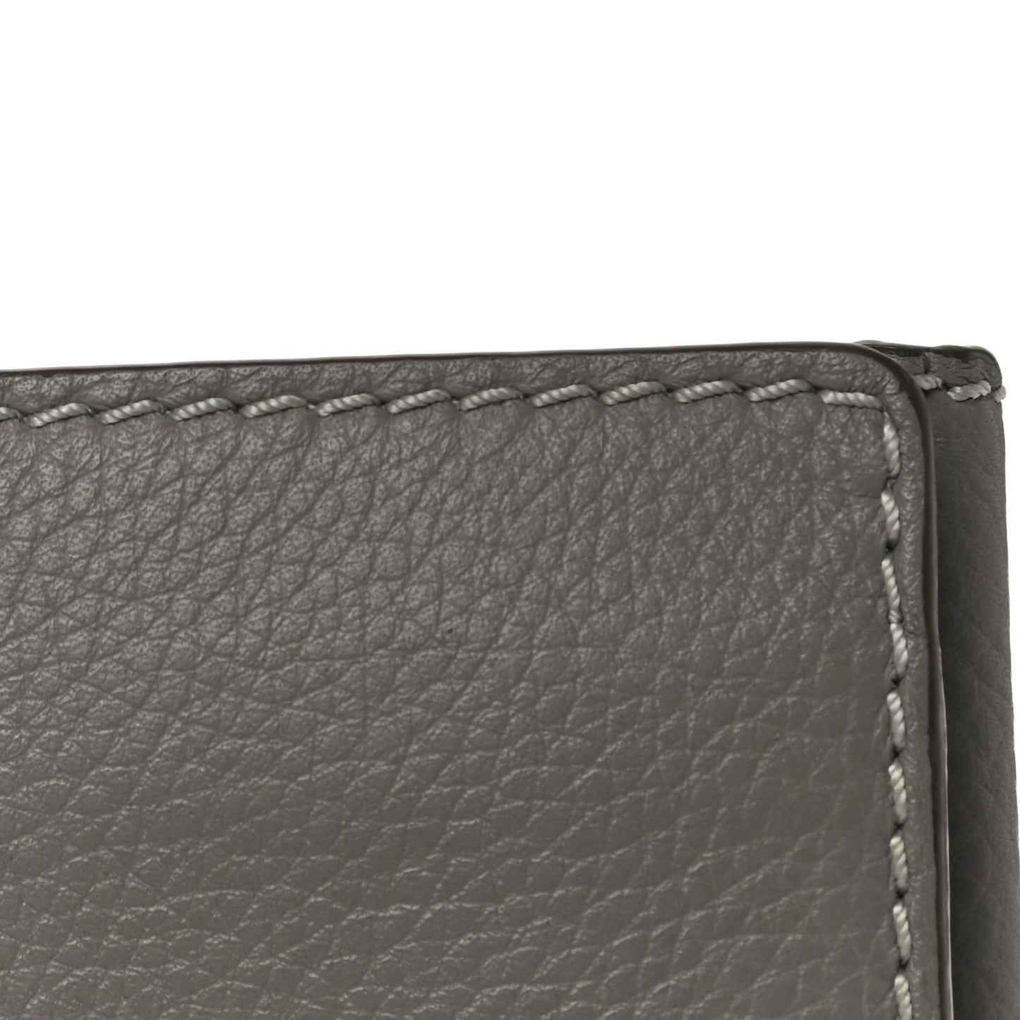 Grained Calfskin Marcie Square Wallet Cashmere Grey