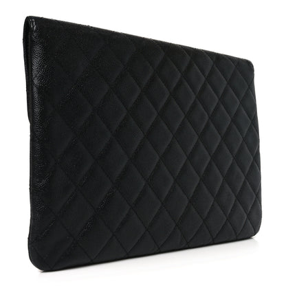 Chanel Caviar Quilted Medium Golden Class Pouch Black 3 of 11