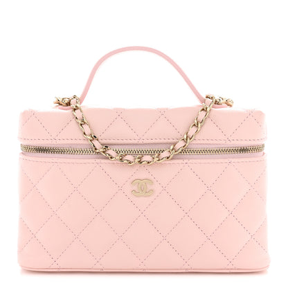 Chanel Caviar Quilted Top Handle Slim Vanity With Chain Light Pink 1 of 11