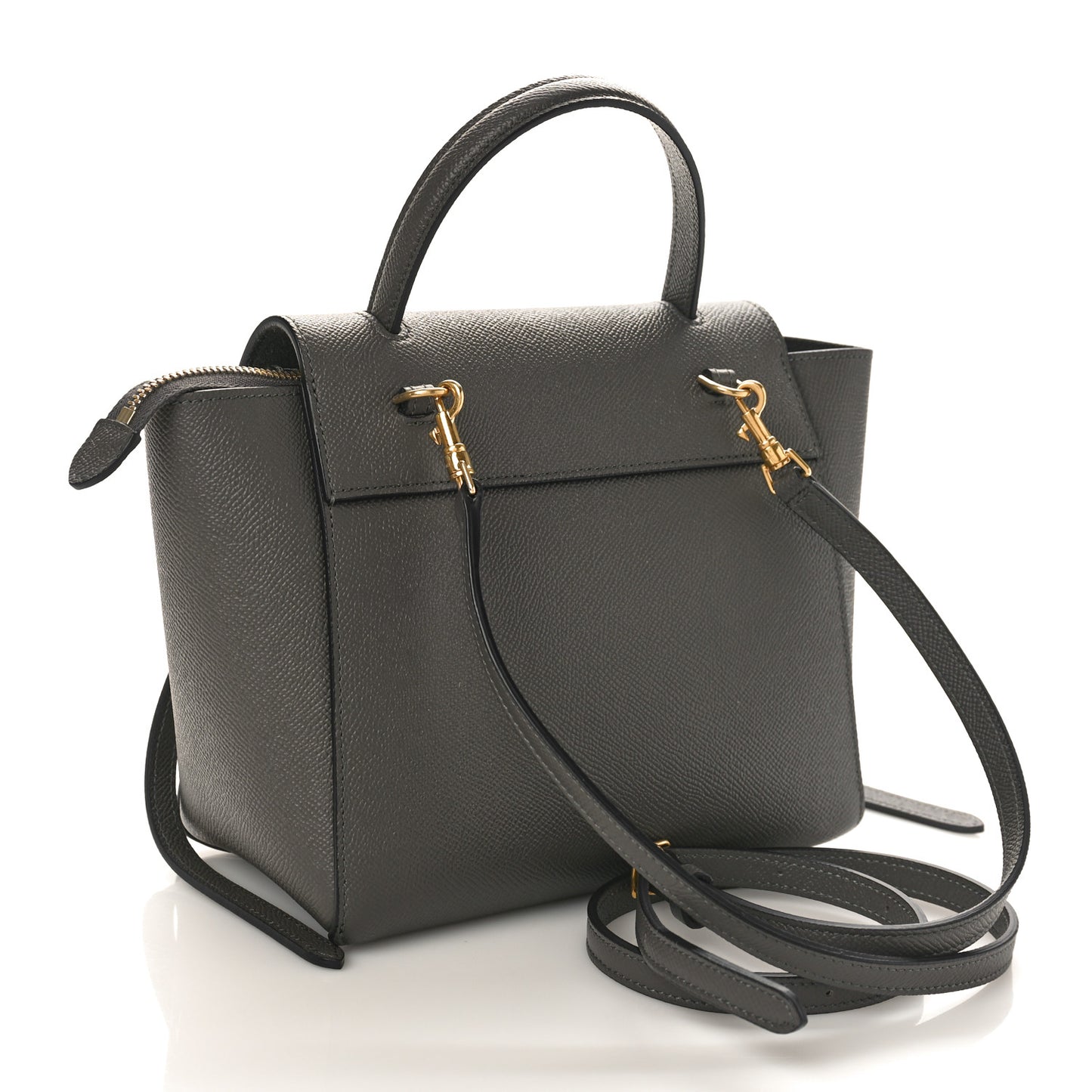 Grained Calfskin Nano Belt Bag Grey