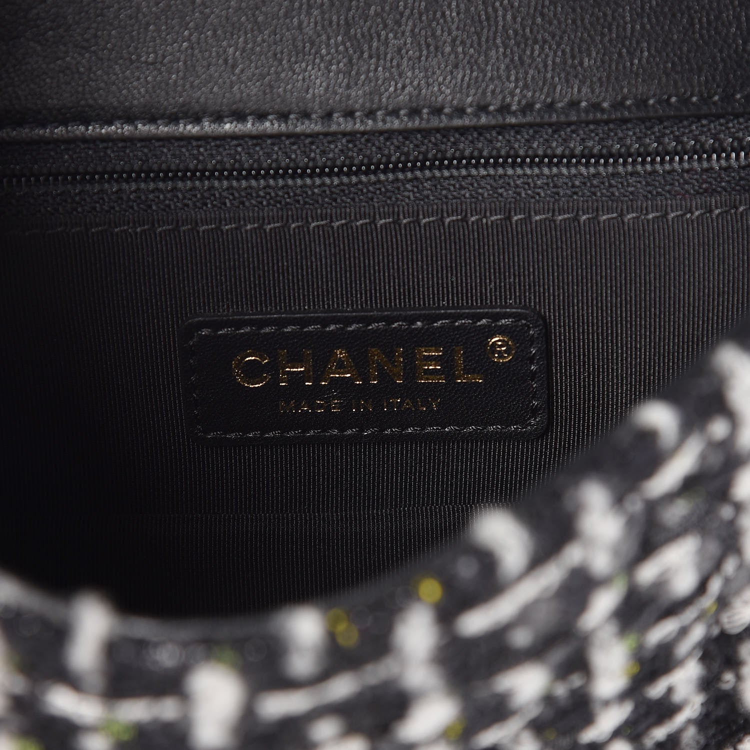 Chanel Tweed Calfskin Quilted Flap Black Multicolor 6 of 9