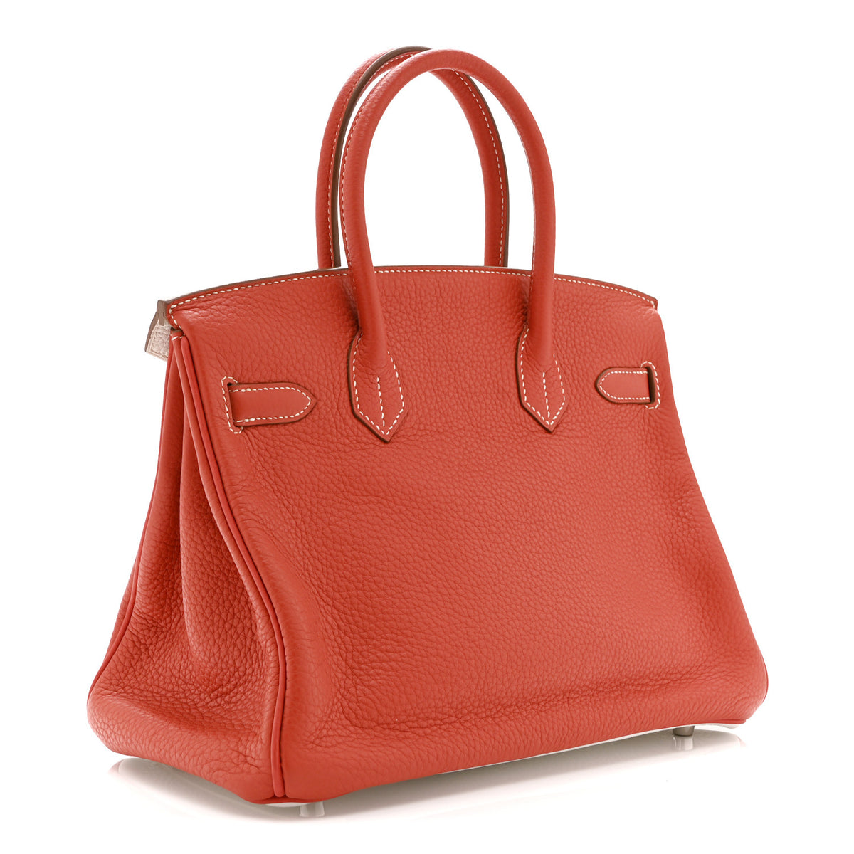Hermes Taurillon Clemence Eclat Birkin 30 Sanguine White 3 of 10