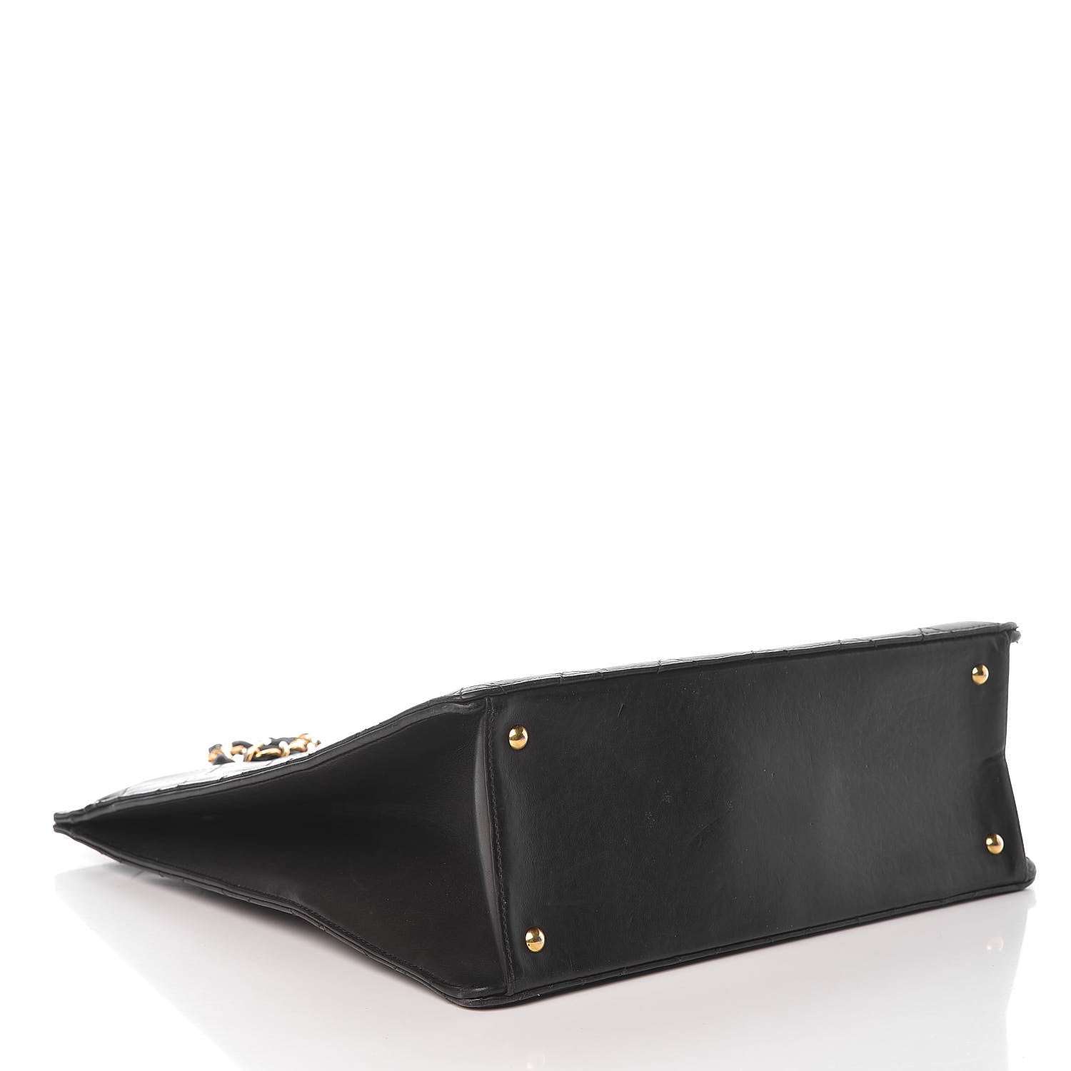 Chanel Lambskin Stitched CC Tote Black 4 of 18