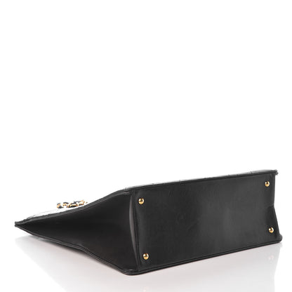 Chanel Lambskin Stitched CC Tote Black 4 of 18