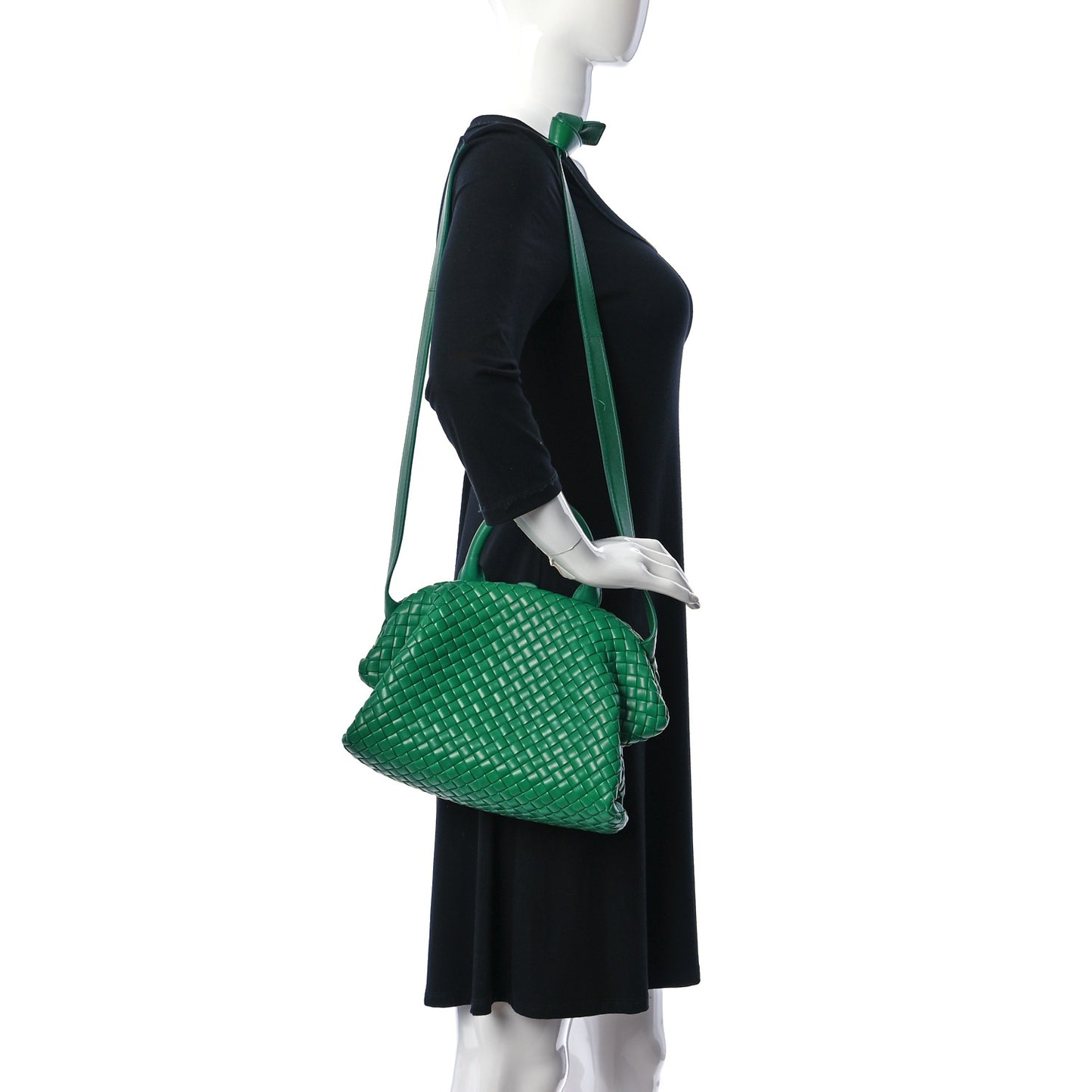 Nappa Intrecciato Small Padded The Handle Tote Racing Green