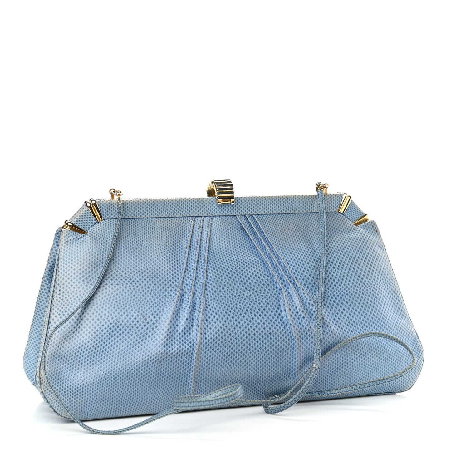 Lizard Crystal Evening Clutch Light Blue