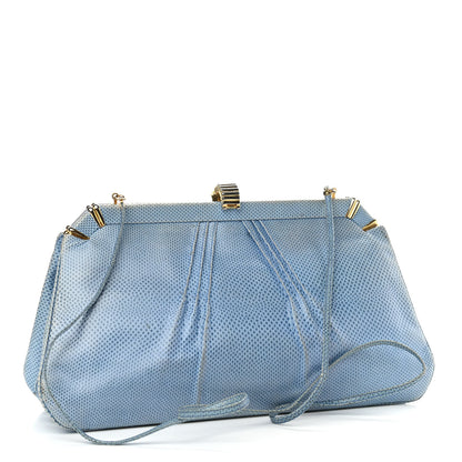 Judith Leiber Lizard Crystal Evening Clutch Light Blue 2 of 15