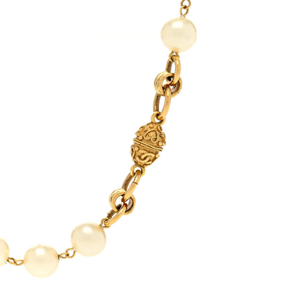 Chanel Pearl CC Long Necklace Gold 4 of 7