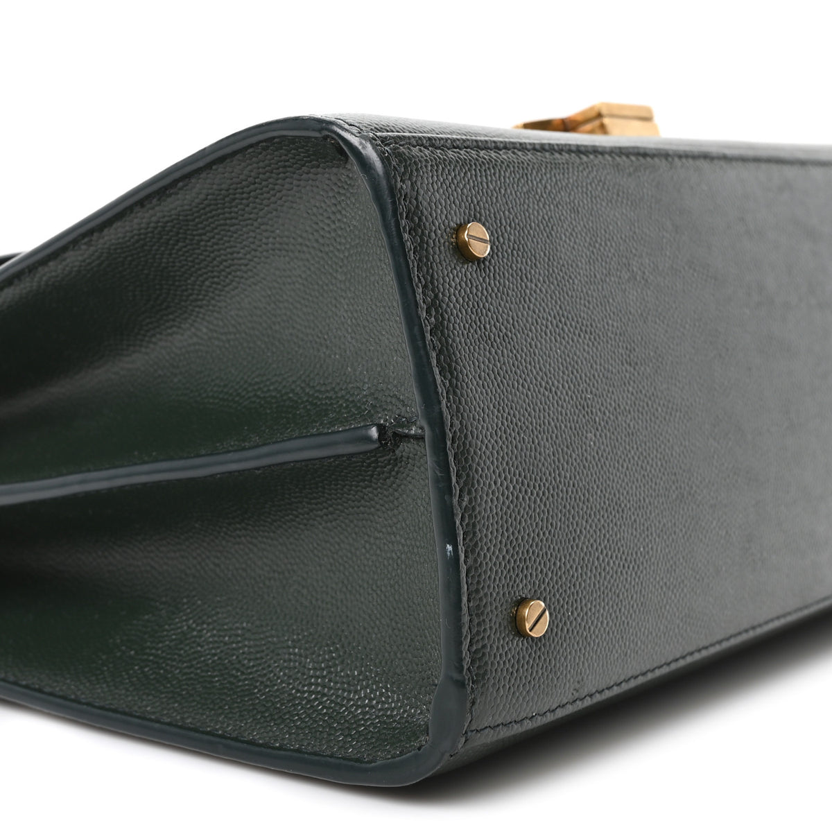 Grain de Poudre Medium Classic Monogram Cassandra Top Handle Vert Fonce