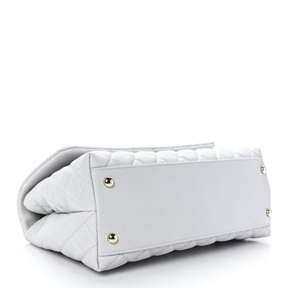 Chanel Caviar Quilted Small Coco Handle Flap Light Grey 4 of 9