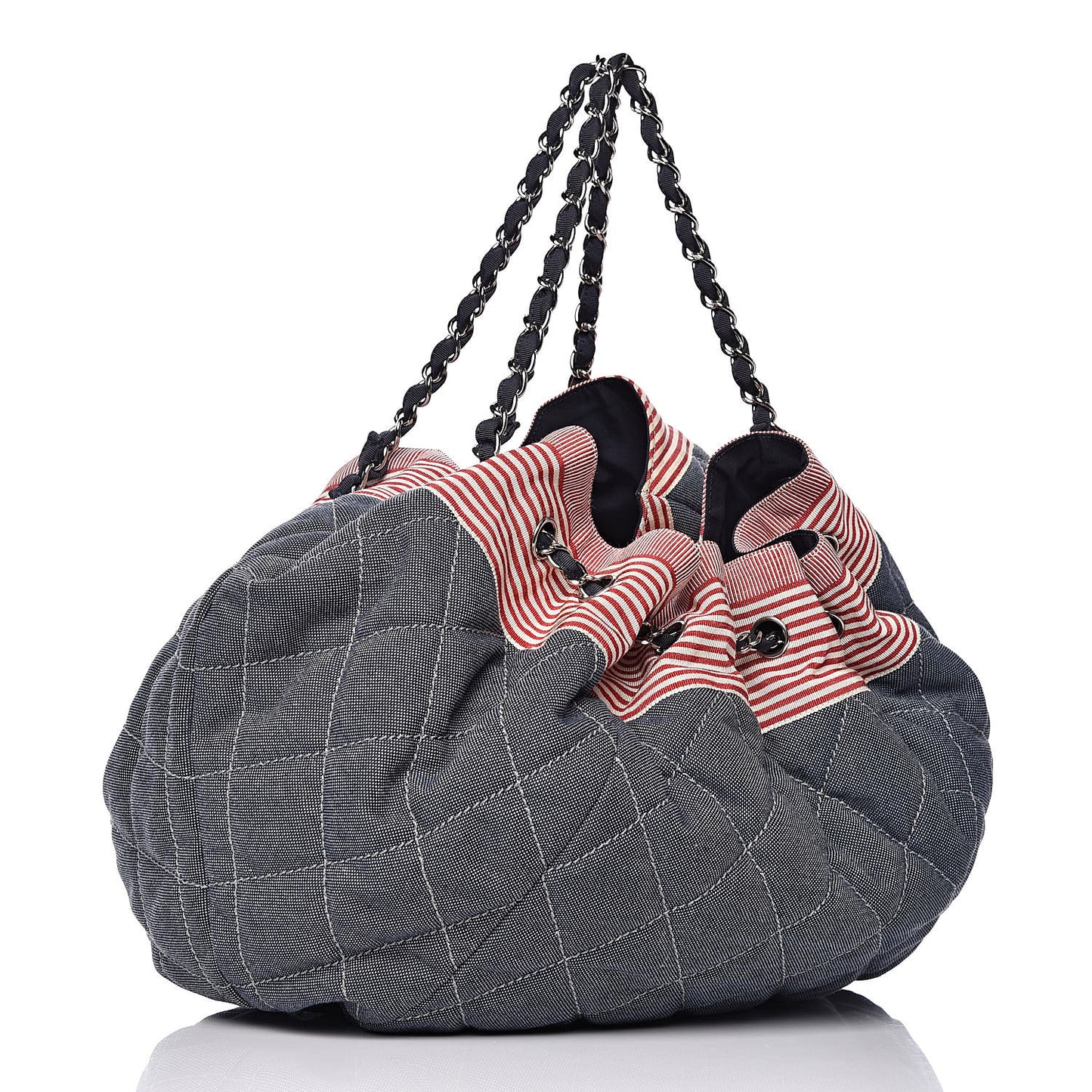 Denim Quilted Large Stretch Spirit Cabas Blue