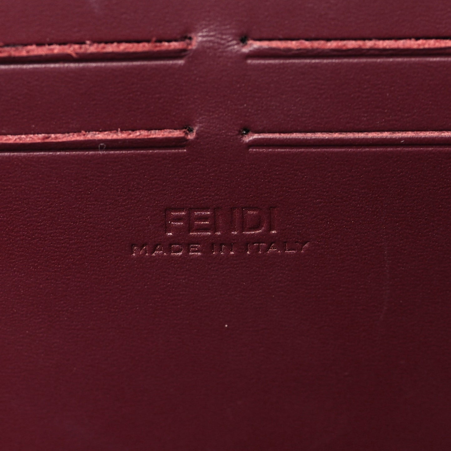Vitello King FF Lines Embossed Baguette Soft Trunk Burgundy