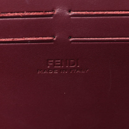 Fendi Vitello King FF Lines Embossed Baguette Soft Trunk Burgundy 6 of 9