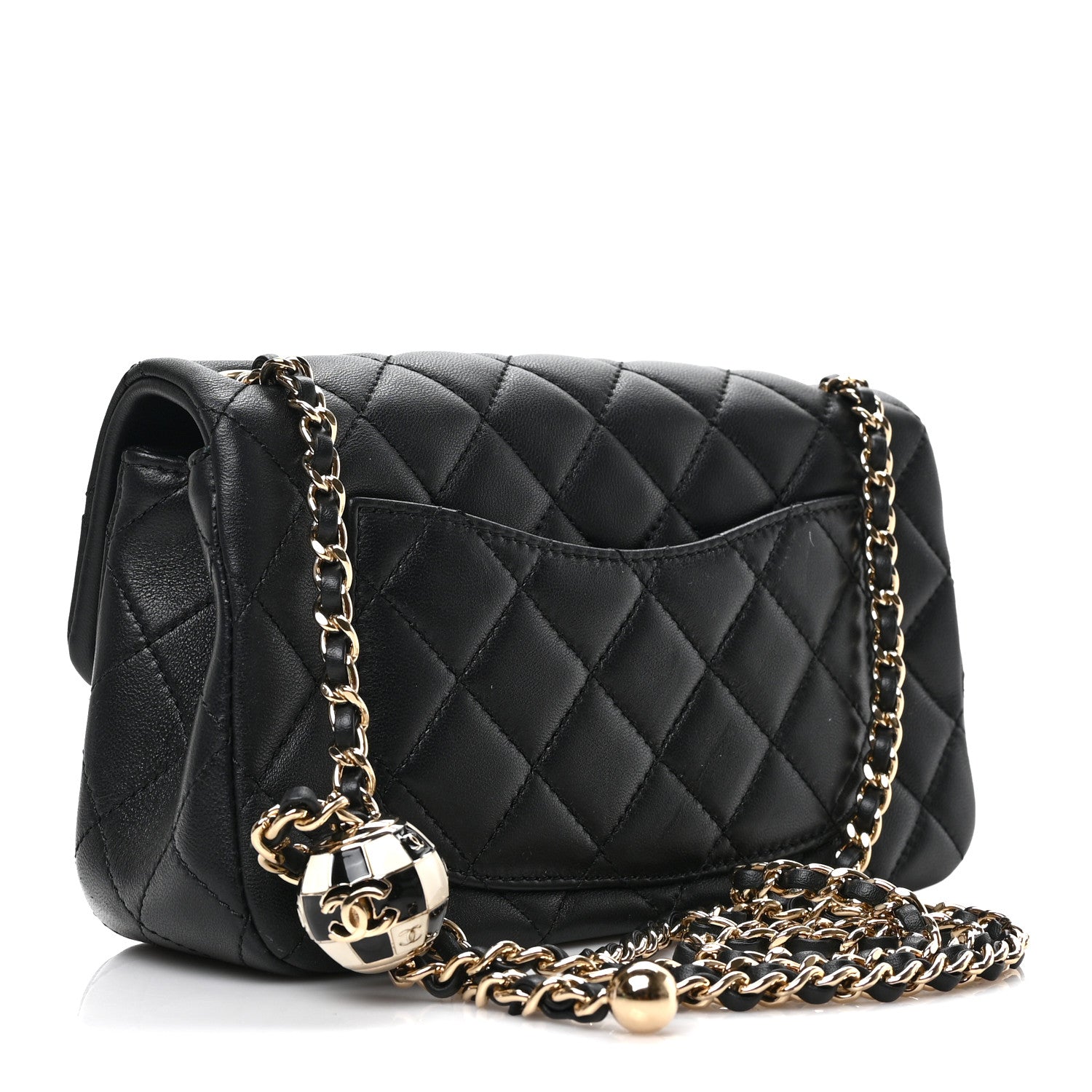 Chanel Lambskin Quilted Enamel Mini Rectangular Pearl Crush Flap Black 3 of 9