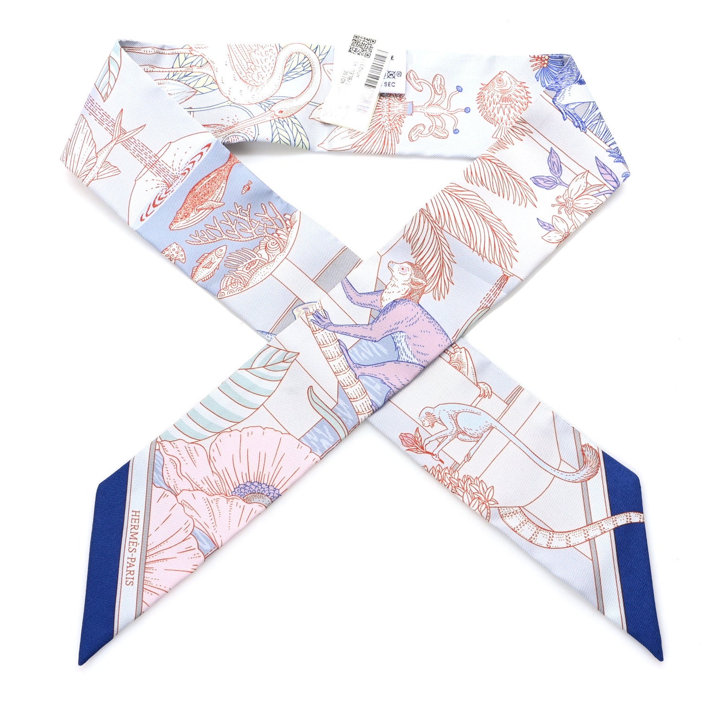 Silk Precious Paradise Twilly Gris Perle Bleu Vif Rose Pale