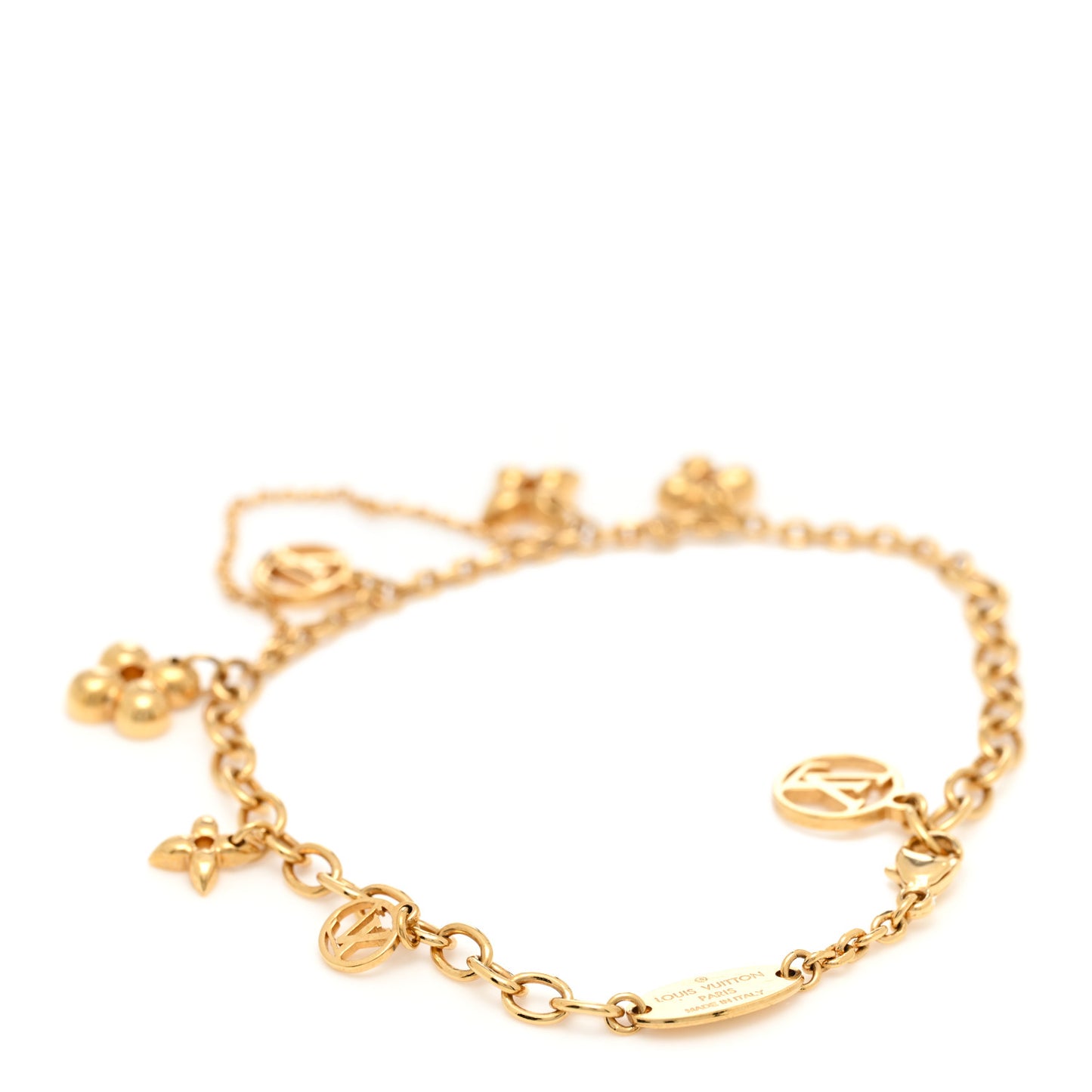 Sweet Monogram Charm Bracelet Gold