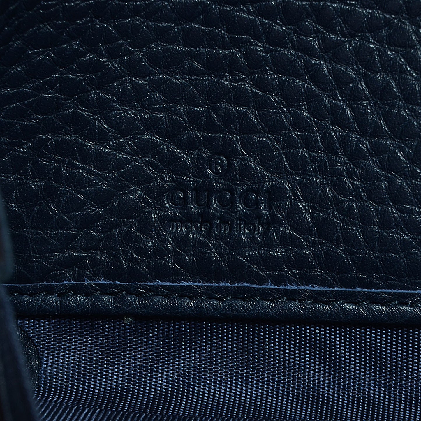 Pebbled Calfskin Soho Zip Around Wallet Blue