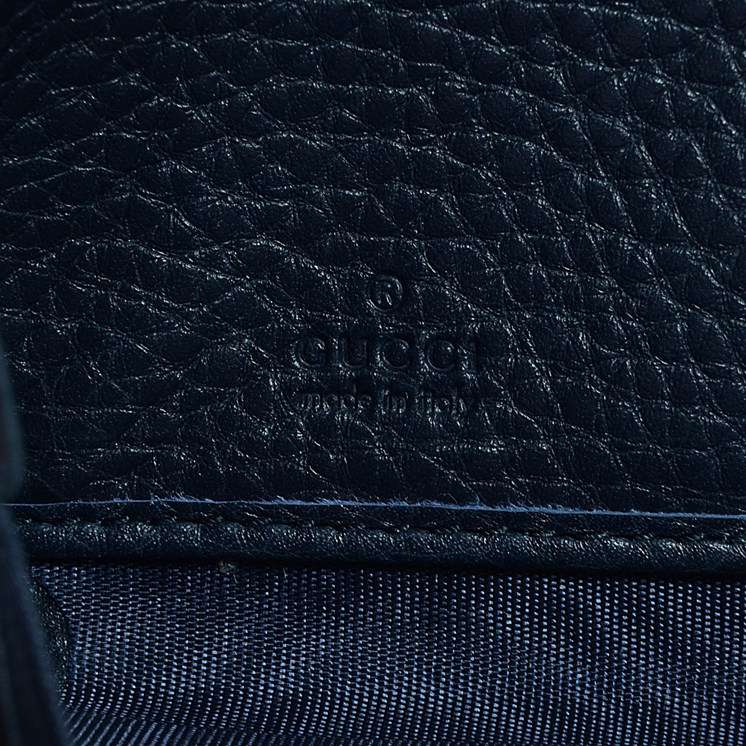 Gucci Pebbled Calfskin Soho Zip Around Wallet Blue 7 of 8