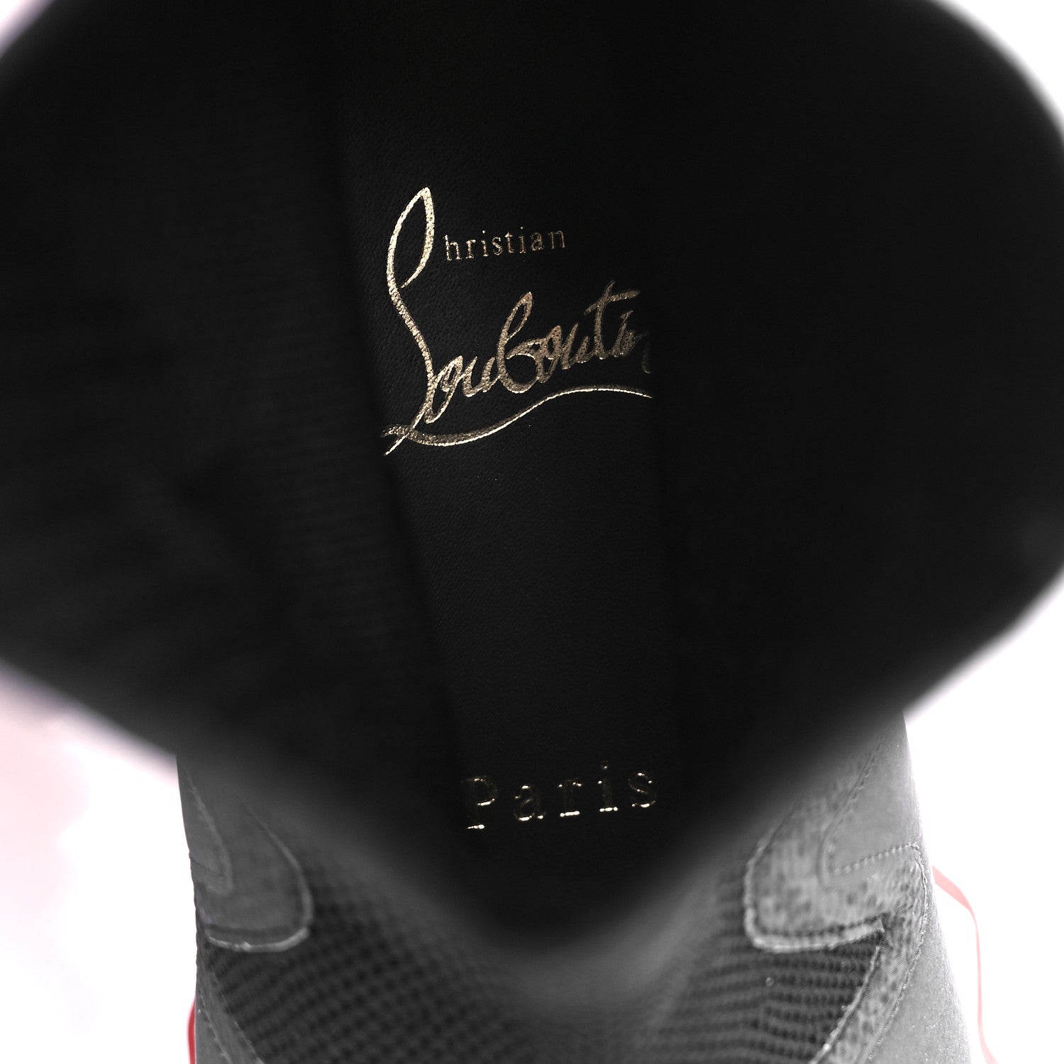 Christian Louboutin Knit Mesh Sharky Sock Sneakers 36 Black