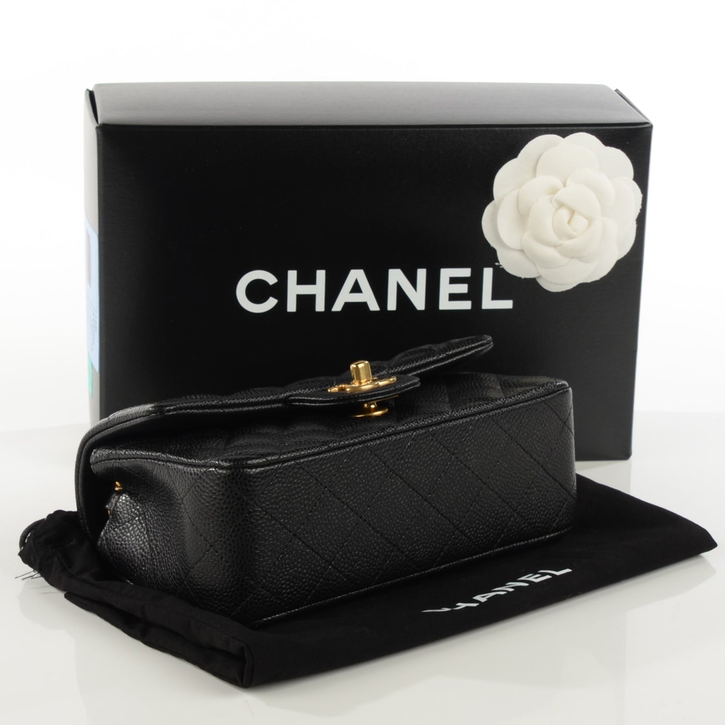 Caviar Quilted Mini Rectangular Flap Black