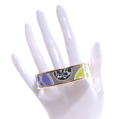 Hermes Enamel Printed Ex Libris Wide Bracelet 65 2 of 6
