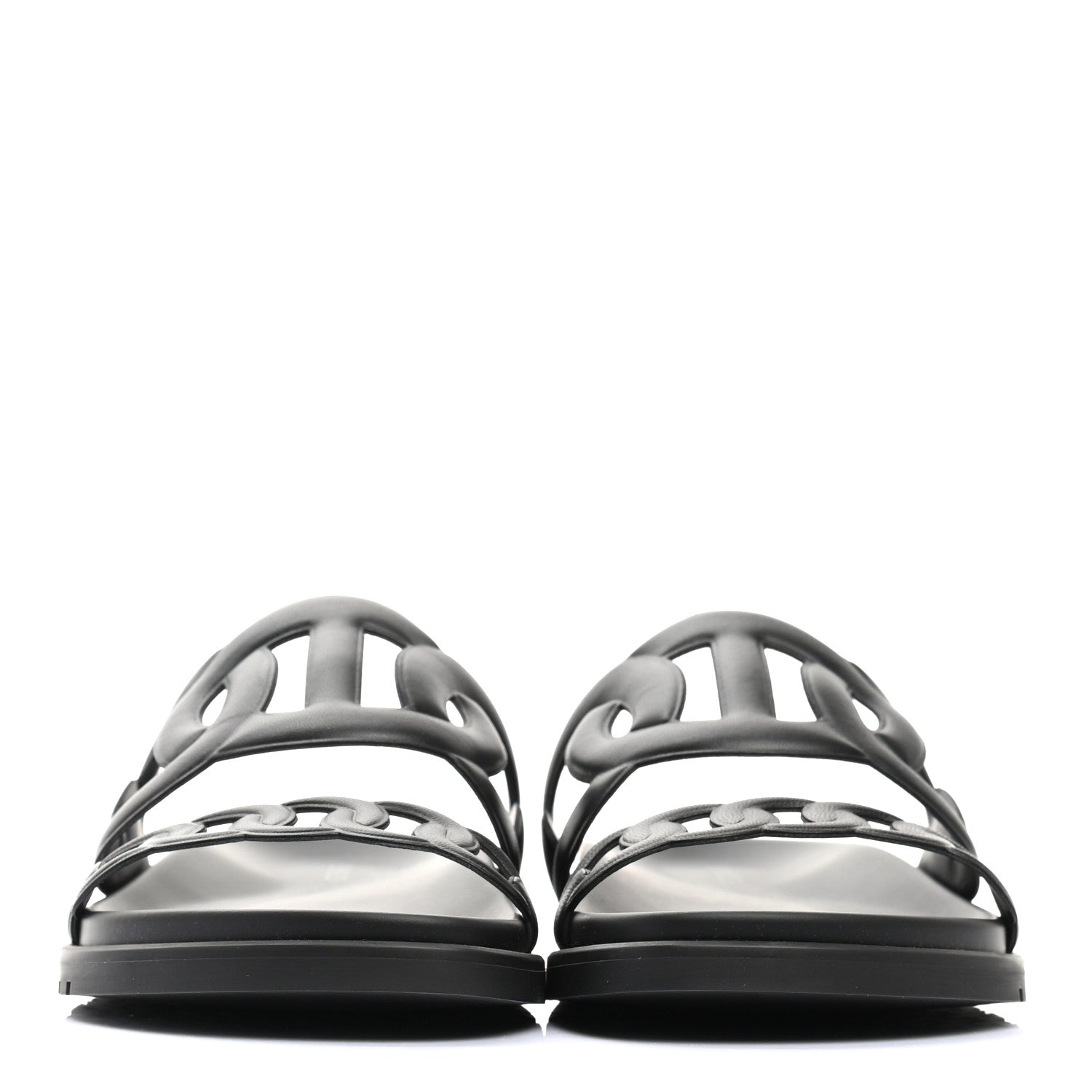 Hermes Nappa Extra Sandals 38 Black 2 of 8