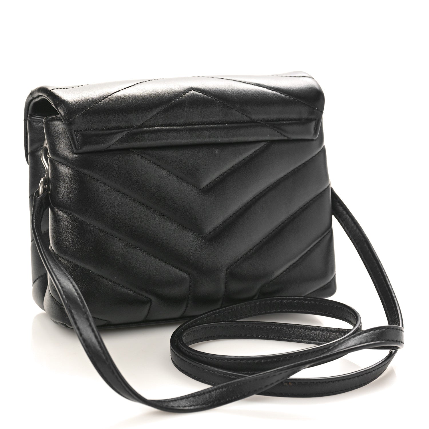 Saint Laurent Calfskin Y Quilted Monogram Toy Loulou Crossbody Bag Black 3 of 8