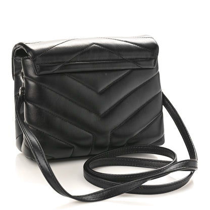 Saint Laurent Calfskin Y Quilted Monogram Toy Loulou Crossbody Bag Black 3 of 8