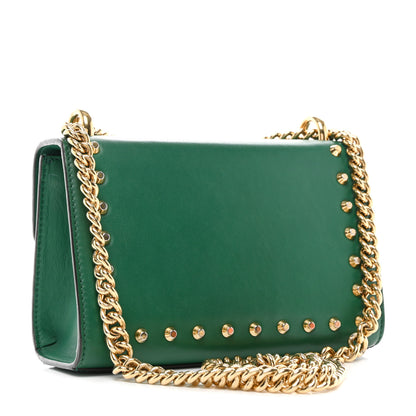 Gucci Calfskin Studded Small Padlock Shoulder Bag Emerald 3 of 15