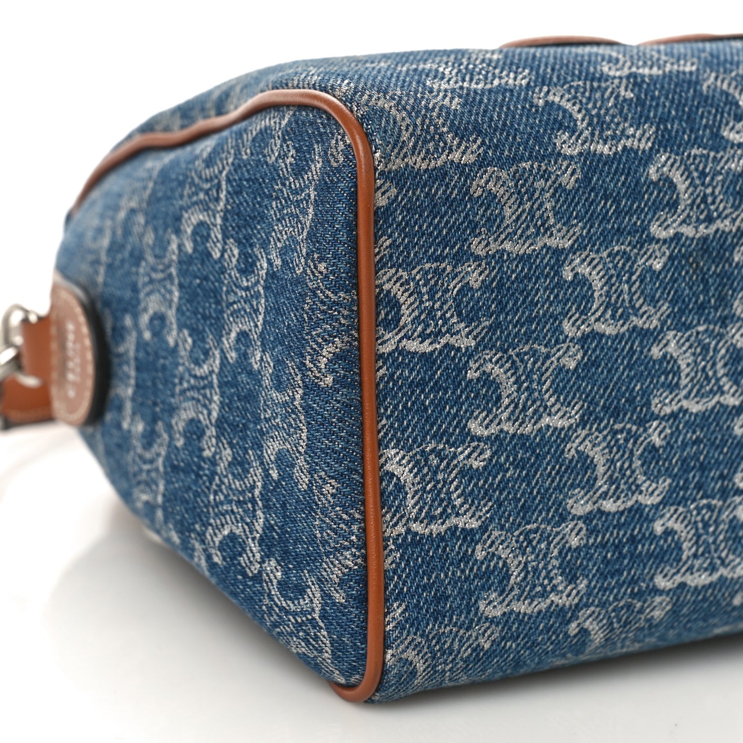 Denim Triomphe All Over Calfskin Small Boston Bag