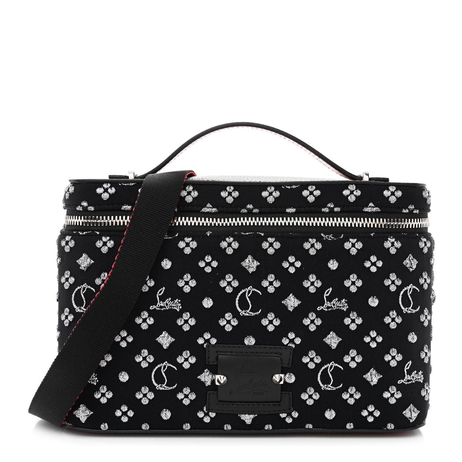 Christian Louboutin Canvas Calfskin Degrade Loubinthesky Kypipouch Messenger Bag Black Silver 1 of 9