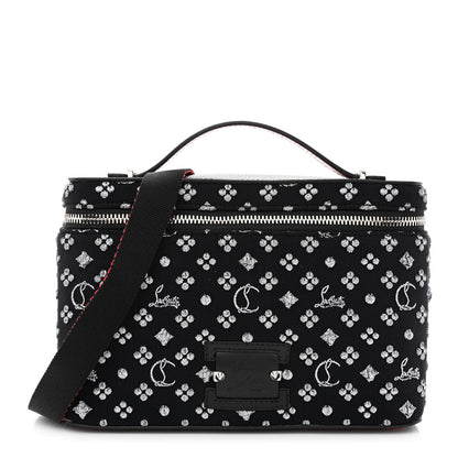 Christian Louboutin Canvas Calfskin Degrade Loubinthesky Kypipouch Messenger Bag Black Silver 1 of 9