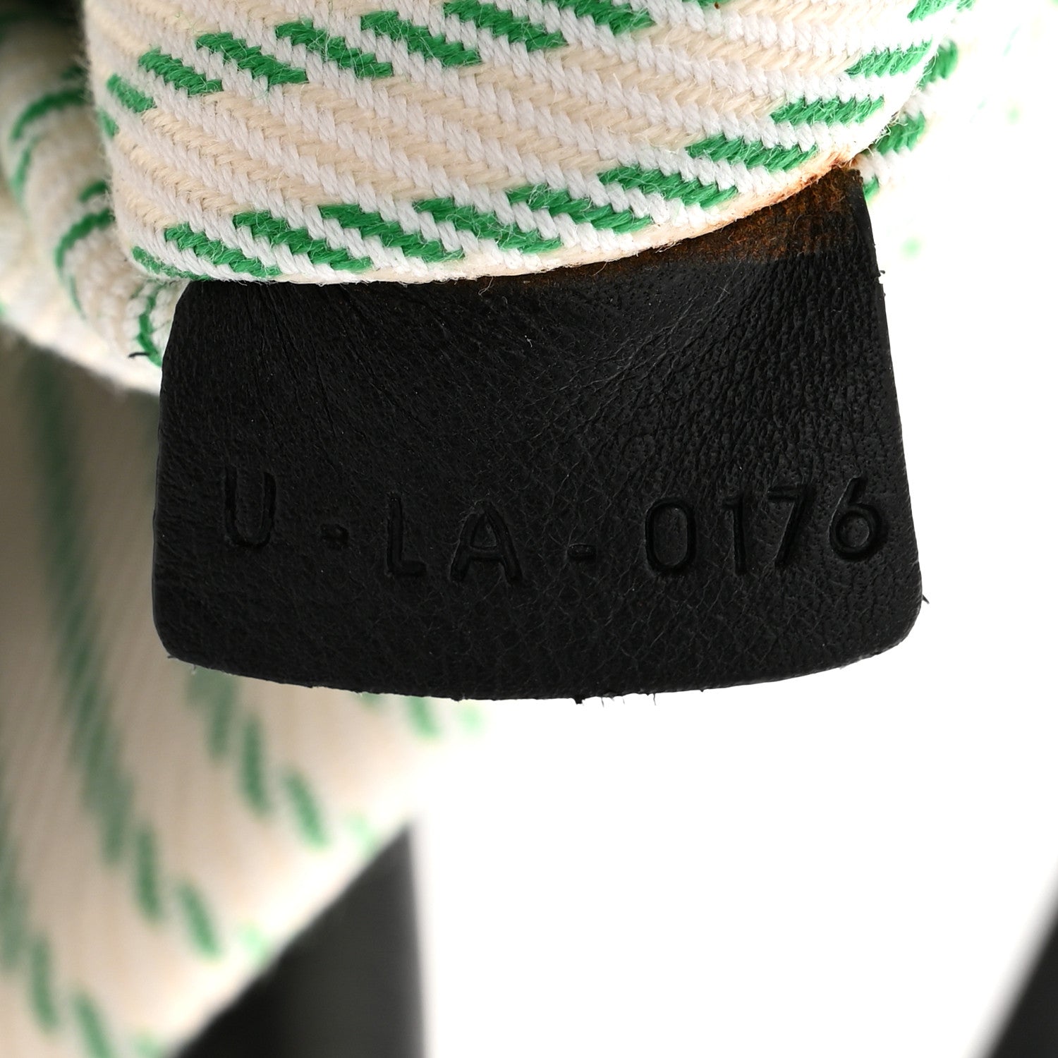 Celine Cotton Canvas Striped Medium Phantom Luggage White Green 8 of 11
