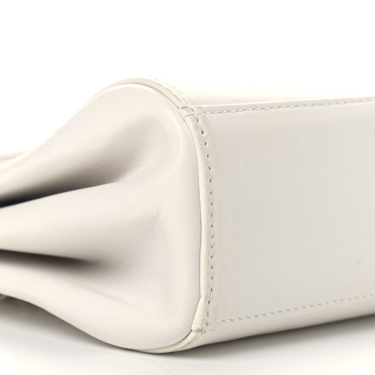 Lambskin Chocolate Bar Accordion Mademoiselle White