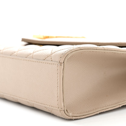 Saint Laurent Grain De Poudre Textured Mixed Matelasse Medium Triquilt Monogram Satchel Dark Latte 10 of 15