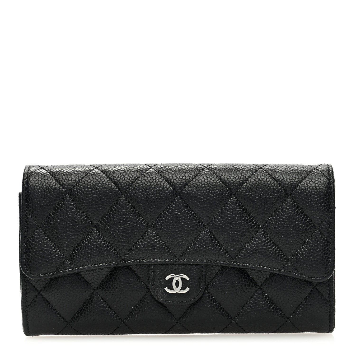 Chanel Caviar Quilted Long Flap Wallet Black 1 of 7