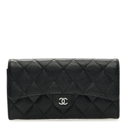 Chanel Caviar Quilted Long Flap Wallet Black 1 of 7